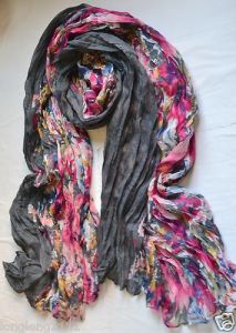 Women's Soft Wrinkle Long Cotton 100% scarf wrap shawl 20''x60'' #LONG34