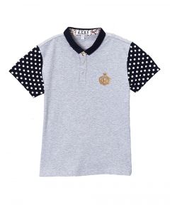 Gray Color Block Polo