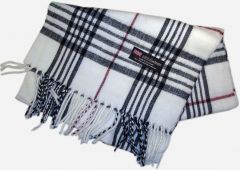 Winter Scarf Scarve Scotland Warm White Red Black Check Plaid
