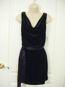 Black Velvet Beads Lace Dress