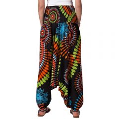 Multicolor Geometric Convertible Harem Pants