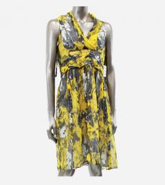 Yellow Silk Sleeveless Dress