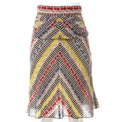 Multi Ruched Floral Flare Skirt 