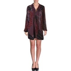 Purple Printed Lace-Up Dress