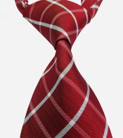 Red & White Silk Neck tie