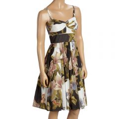 Sage Floral Empire Sleeveless Waist Dress