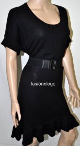 Black Ruffle Knit Dress