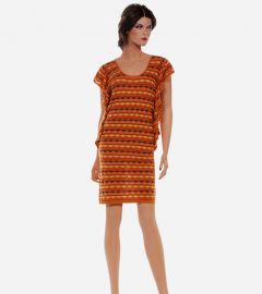 "DEE" RUFFLE SILK KNIT SWEATER DRESS