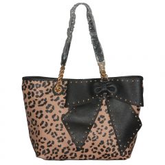 Leopard Bow-Lette Shoulder Handbag