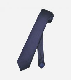 Navy Blue Skinny Silk Neck Tie