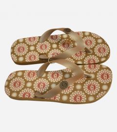 Brown Floral Flip Flop