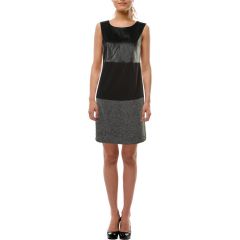 Black Faux-Leather Sheath Dress