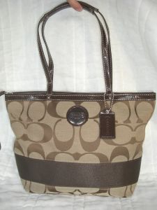 Signature Stripe Tote Khaki