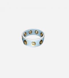 Sky Blue Leather Turn-lock Bracelet