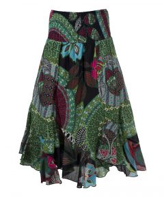 Multicolor Floral Handkerchief Skirt