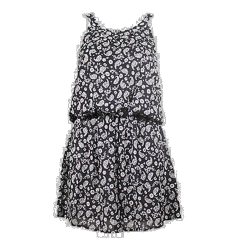 Black & White Paisley Blouson Dress