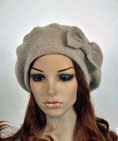 Cute Bow Winter 100 Percent Wool Fashion Lady Womens Dress Hat