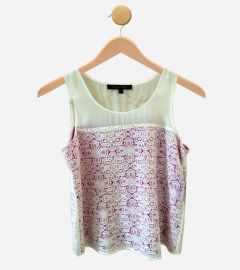 White Purple Lace Top