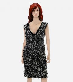 Printed Black & White Silk Dress