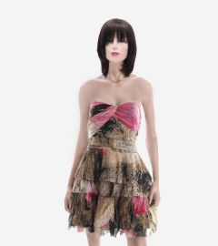 Silk Tiered Print Dress