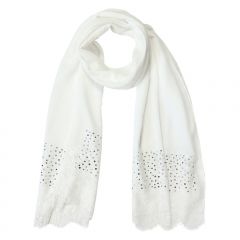 White Lace-Accent Scarf