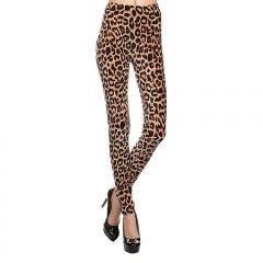 Tan Leopard Velour Leggings