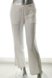 White Linen Drawstring Pants