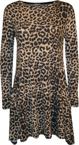 Brown Leopard Print Swing Dress