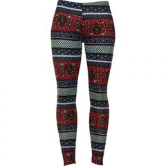 Red & Navy Geometric Leggings