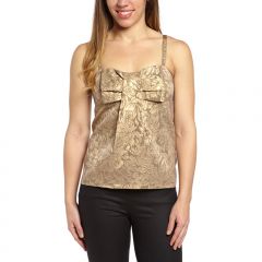 Gold Blousy Bloom Jacquard Tank