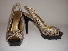Snake Skin Look Open Toe Sandal
