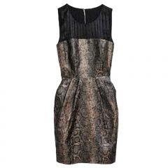 Brown Snake Bodycon Print Dress