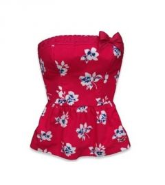 Red Strapless Top