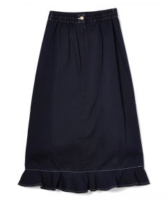 Black & White Stripe Ruffle Maxi Skirt
