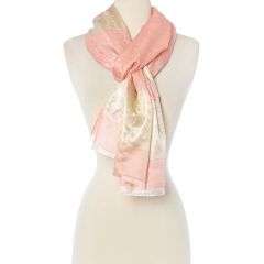 Watermelon Red Floral Silk-Blend Scarf