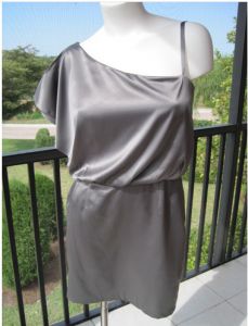 One-Shoulder Steel Gray Dress
