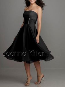 Black Flowy Chiffon Cocktail Dress