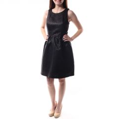 Black Metallic Cut-out Dress