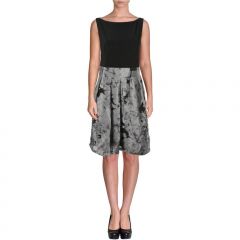 Black Matte Jersey Pleated Dress