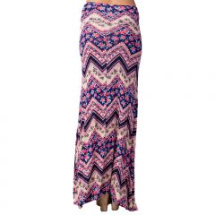 Navy & Lavender Zig-Zag Maxi Skirt