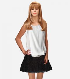 Floral Lace Overlay Skirt