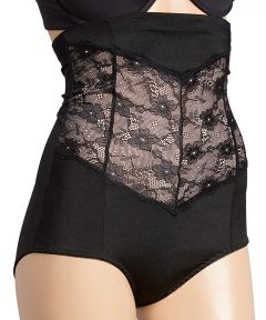 Black Lace Shaping High-Waist Brief