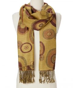 Brown Reversible Pashmina-Silk Blend Scarf