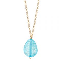 Turquoise Crystal & Goldtone Layered Pendant Necklace