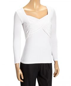 Ivory Crisscross Three-Quarter Sleeve Top