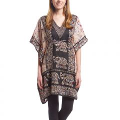 Black Elephant Silk Caftan