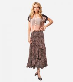 Floral Chiffon Tiered Skirt