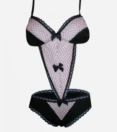 Tuxedo Ruched Bow Teddy