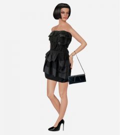 Silk Layers Little Black Strapless Dress