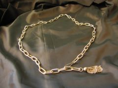Silvertone Adjustable Chain Belt with Tassel
